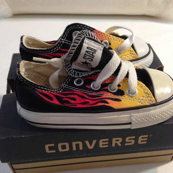 Kids Infant Flames Converse Chuck T All Star Oxford Sneaker - Picture 7 of 8